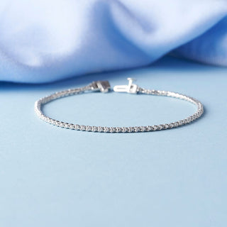 5/8 Carat Lab Grown Diamond String Tennis Bracelet in Sterling Silver