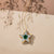 1/2 Carat Diamond & Emerald Studded Star Pendant Necklace in Sterling Silver with Yellow Plating-18"