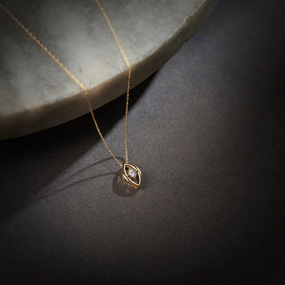 Diamond Solitaire Necklace in 10K Yellow Gold - 18"