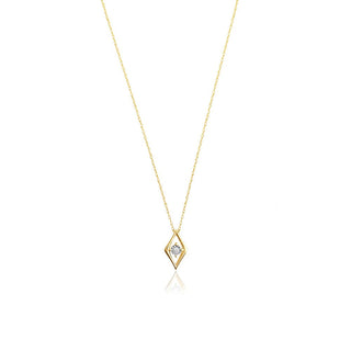 Diamond Solitaire Marquise Necklace in 10K Yellow Gold - 18"