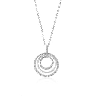 1/6 Carat Diamond Circles Necklace in Sterling Silver - 18"
