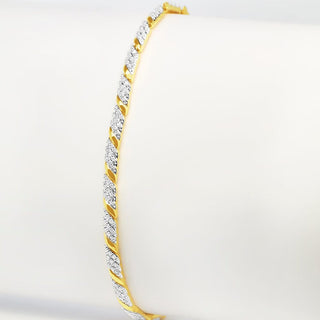 1.00 Carat Diamond Bracelet in 14K Yellow Gold-Plated Sterling Silver - 7.5"