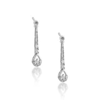 1/4 Carat Diamond Dangle Earrings in 10K White Gold
