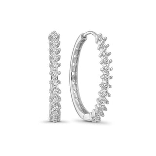 1/2 Carat Diamond Fancy Hoop Earrings in 10K White Gold