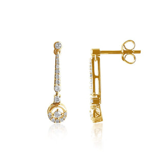1/4 Carat Diamond Dangle Earrings in 10K Yellow Gold