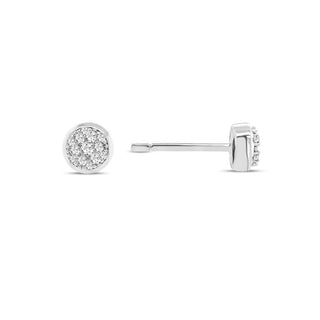 1/6 Carat Diamond Cluster Earrings in Sterling Silver