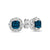 1.74 Carat Genuine London Blue Topaz & White Topaz Earrings in Sterling Silver