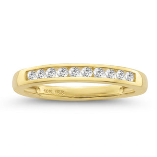 1/4 Carat Round Diamond Channel Set Band in 10K Yellow Gold (H-I;I2)