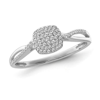1/6 Carat Diamond Cluster Ring in Sterling Silver