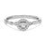 1/6 Carat Diamond Halo Twist Ring in Sterling Silver