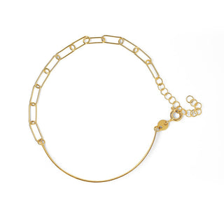 Dual Link Gold Chain Bracelet in 9K Yellow Gold-7.25"