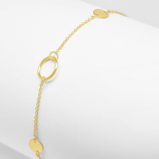 Satellite Gold Chain Bracelet in 9K Yellow Gold-7.25"