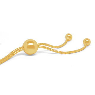Long Link Bolo Glitter Gold Chain Bracelet in 9K Yellow Gold-9.2"