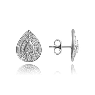 1/2 Carat Drop-shaped Diamond Stud Earrings in Sterling Silver