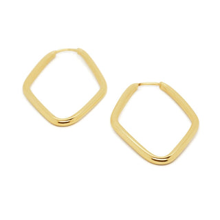 Diamond-shaped Gold Drop Earrings in 9K Yellow Gold