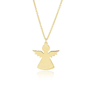 Bold Angel Gold Pendant Necklace in 9K Yellow Gold-18"