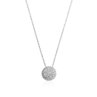 1/2 Carat Round Halo Lab Grown Diamond Pendant Necklace in Sterling Silver-18"