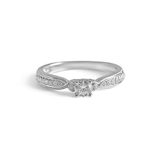 1/3 Carat Twisted Lab Grown Diamond Ring in Sterling Silver