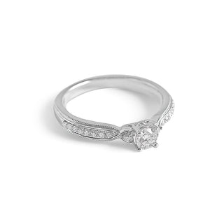 1/3 Carat Twisted Lab Grown Diamond Ring in Sterling Silver