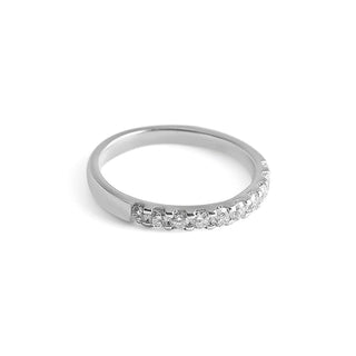 1/2 Carat Lab Grown 10 Stone Diamond Studded Band Ring in Sterling Silver