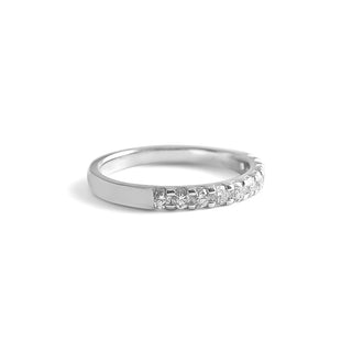 1/2 Carat Lab Grown 10 Stone Diamond Studded Band Ring in Sterling Silver