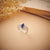 1.5 Carat Pear Shaped Blue Sapphire & Diamond Ring in Sterling Silver