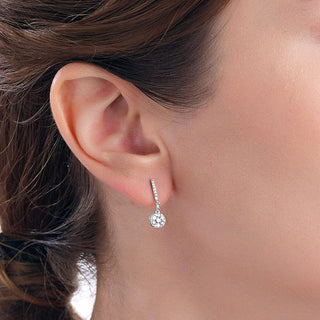 1/2 Carat Diamond Dangle Earrings in 10K White Gold