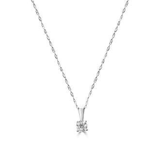 1/3 Carat Prong Set Classic Lab Grown Diamond Pendant Necklace in 10K White Gold