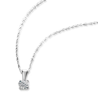 1/3 Carat Prong Set Classic Lab Grown Diamond Pendant Necklace in 10K White Gold