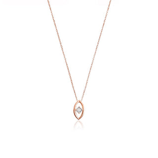 Diamond Solitaire Necklace in 10K Rose Gold - 18"
