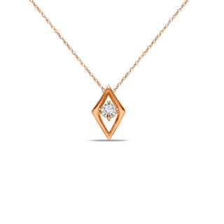 Diamond Solitaire Marquise Necklace in 10K Rose Gold - 18"