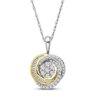 1/3 Carat Diamond Necklace in Two-Tone 10K Gold - 18"