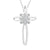 1/10 Carat Diamond Cluster Cross Pendant in 10K White Gold - 18"