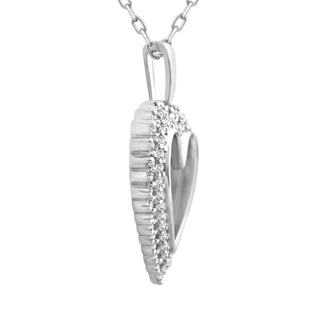 1/4 Carat Diamond Heart Pendant in 10K White Gold - 18"