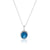4.59 Carat Genuine London Blue Topaz & Diamond Halo Pendant in 10K White Gold -18"
