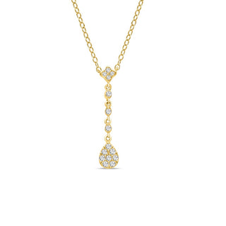 1/8 Carat Diamond Drop Necklace in 10K Yellow Gold - 18"