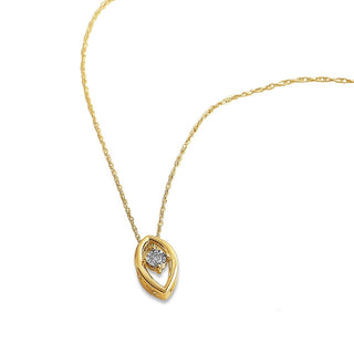 Diamond Solitaire Necklace in 10K Yellow Gold - 18"