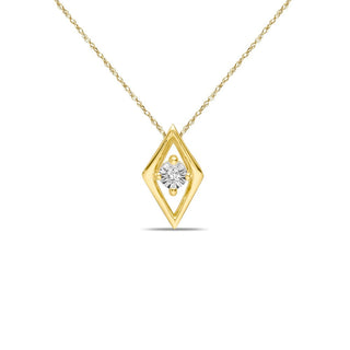 Diamond Solitaire Marquise Necklace in 10K Yellow Gold - 18"