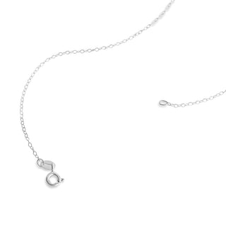 1/10 Carat Diamond Hamsa Hand Pendant in Sterling Silver - 18"