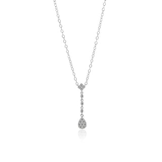 1/8 Carat Diamond Drop Necklace in Sterling Silver - 18"