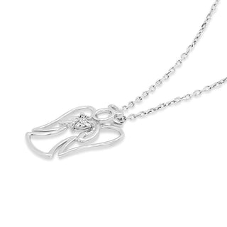 Diamond Accent Angel Necklace in Sterling Silver - 18"