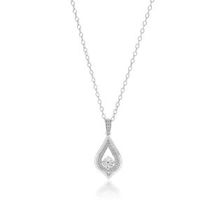 1/8 Carat Diamond Pendant in Sterling Silver - 18"