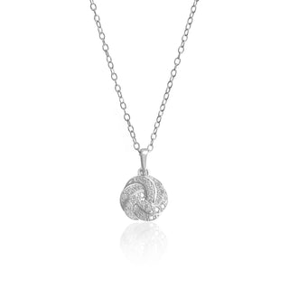 1/8 Carat Diamond Knot Necklace in Sterling Silver - 18"