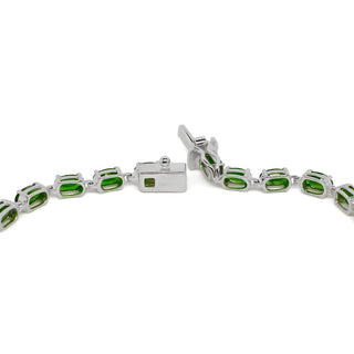 6.00 Carat Genuine Chrome Diopside Bracelet in Sterling Silver - 8"