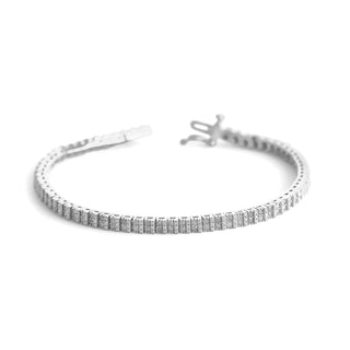 1.00 Carat Diamond Tennis Bracelet in Sterling Silver - 7.25"