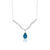 4.07 Carat Genuine London Blue Topaz & White Topaz Necklace in Sterling Silver - 18"