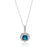 1.45 Carat Genuine London Blue Topaz & White Topaz Pendant in Sterling Silver - 18"