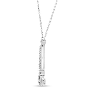 1/4 Carat Diamond Drop Necklace in 10K White Gold - 18"