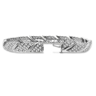 3.00 Carat Diamond Bracelet in 10K White Gold - 7.25"