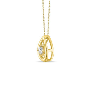 Diamond Solitaire Teardrop Necklace in 10K Yellow Gold - 18"